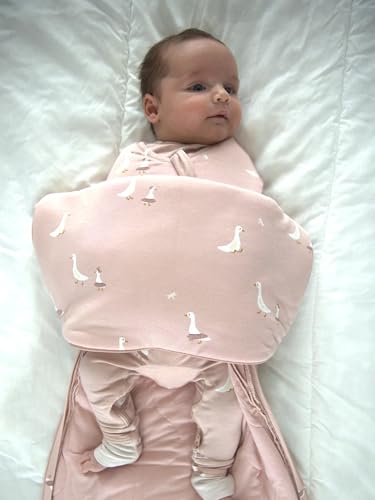 Image of GUNAMUNA Baby Swaddle Sleep Sack, Ultra-Soft Fabric, WONDERZiP for Easy Changes, Arms In or Out, 0.5 TOG