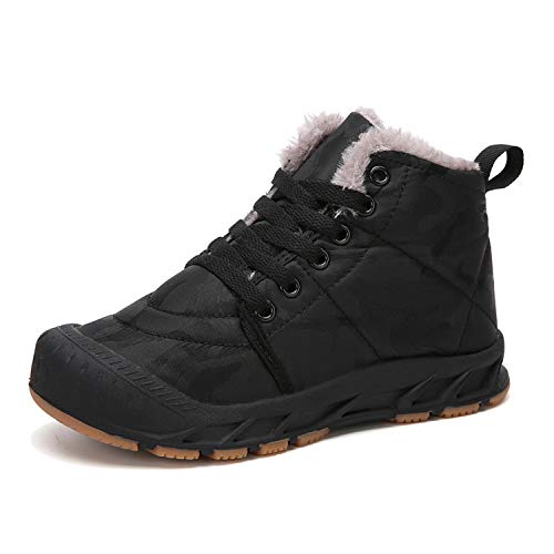 Pyjacos Botas de Nieve para niños Zapatos de Invierno Chico niña, Negro, 36EU