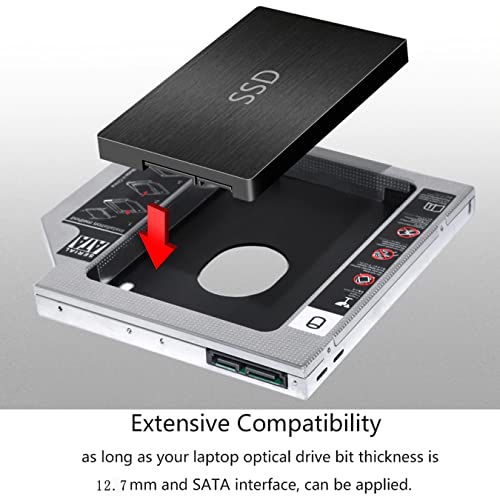 Storite SATA 2nd 2.5'' Hard Drive Caddy for 12.7mm Universal CD/DVD-ROM (for SSD and HDD) - Image 4