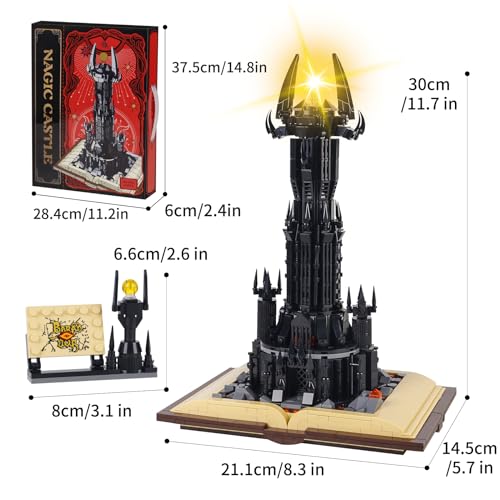 Image of Bibilock Lord of The RS Castle Building Blocks Toys,Creator Architecture Dark Tower Magic Book Building Set, Best Choice for 12+ Boys, Girls or Adults.