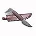 Coltello in acciaio forgiato a mano, lama con testa di testa di cavallo con custodia in vera pelle in colore marrone, amante dell'arte e della cultura, lunghezza totale 24 cm, regalo originale…
