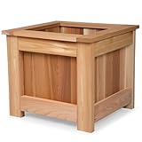 All Things Cedar Box Planter, Elevated Outdoor Cedar Wood Garden Bed, 2 Ft Wide, Natural