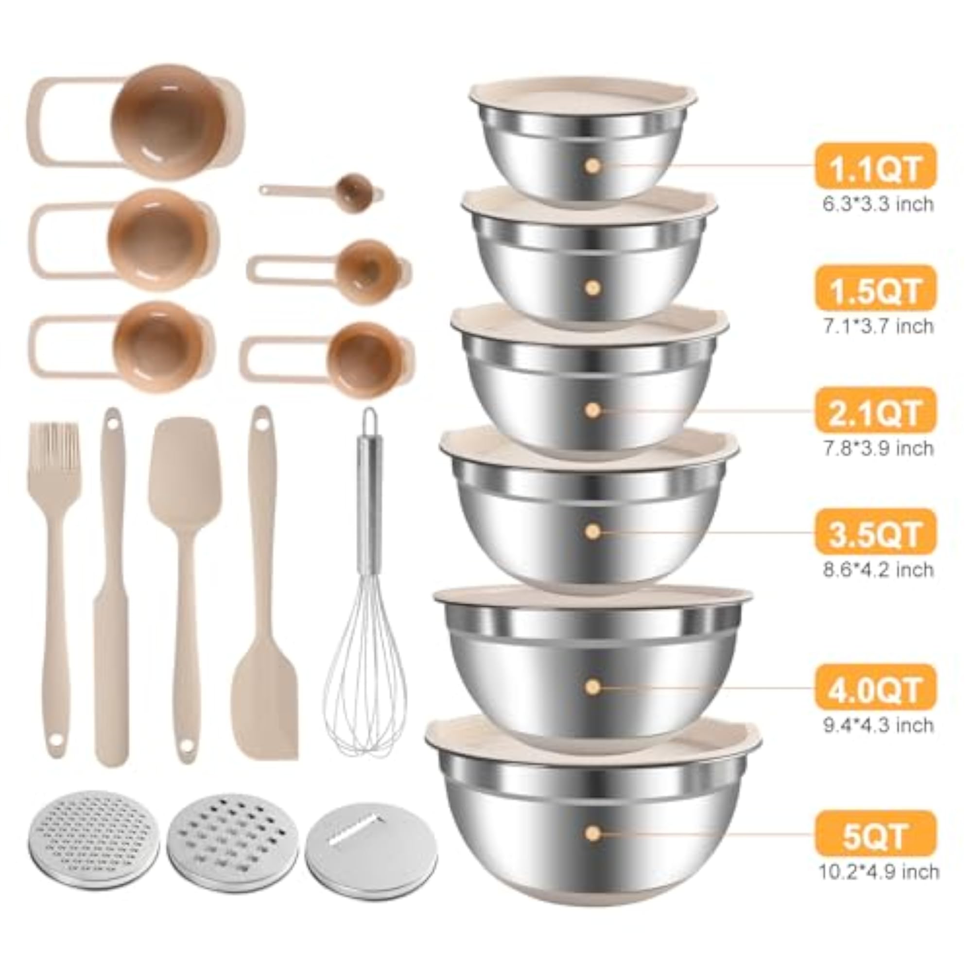 20 PCS Mixing Bowls with Airtight Lids Set