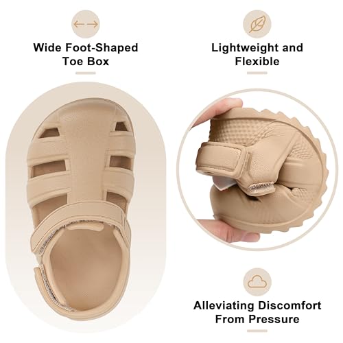 Image of ChayChax Toddler Classic Fisherman Sandals Boys Girls Closed Toe Water Pool Beach Sandal Naturally Splay