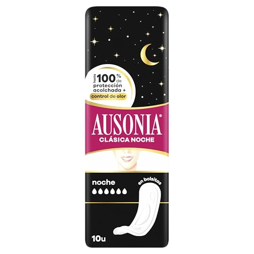 Ausonia Classic Noche Compresas sin alas, 10x8 Unidades, compresas