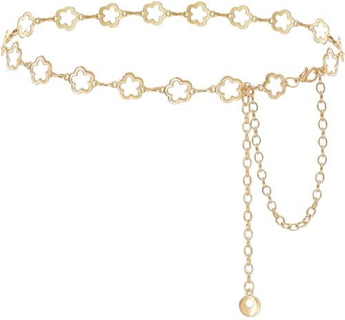 Glamorstar Hollow Flower Belt for Women Waist Chain Belts for Dresses