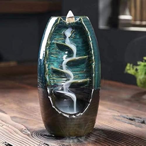 Ceramic Waterfall Backflow Incense Burner Fountain...