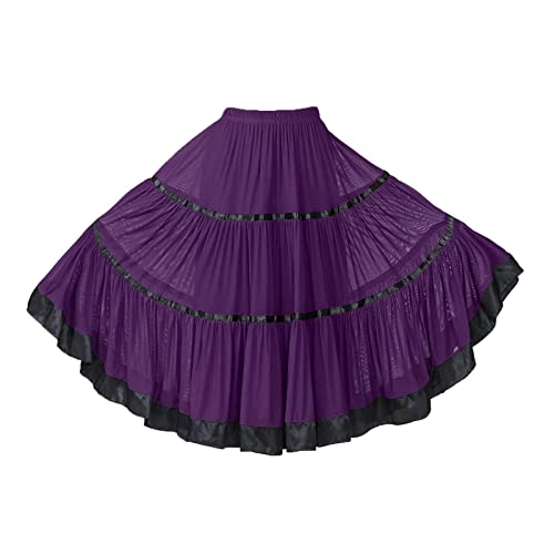 Jupe de danse latine fluide et élastique tenue longue pour femme