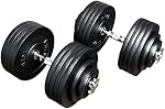 PRISP Adjustable Dumbbells Set - Black | Spinlock Hand Weights; Includes 2 Bars, Cast Iron Plates and Threaded Collars, for Home Gym Workouts, Fitness & Weightlifting