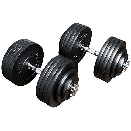 PRISP Adjustable Dumbbells Set - 200 lbs, Black
