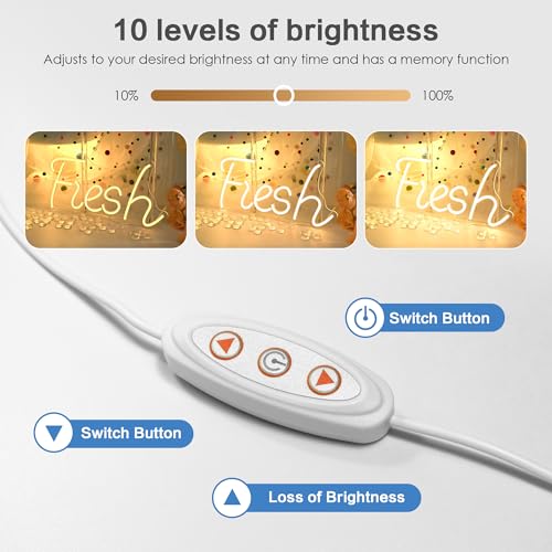 Image of Fresh Neon Sign, LED Coffee Neon Sign for Wall and Room Decor, USB Night Light for Cafe Food Shop Birthday Competition Party Gifts