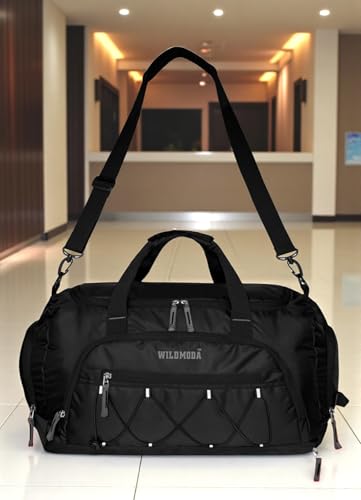 Image of 50L Duffel Travel Bag with Multiple Pockets | Ideal for Gym & Outdoor Trips (Black)