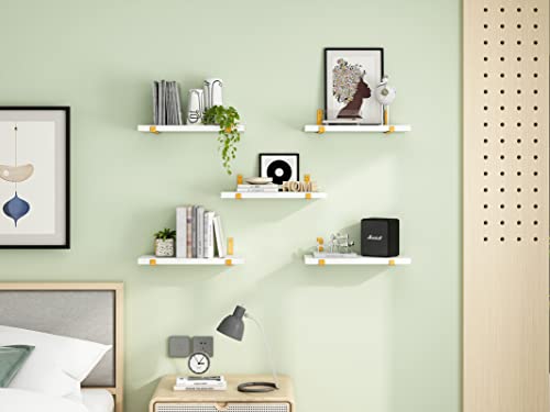 Ygeomer JUSLIN20221209082 Floating Shelves, Set Of 8, Rustic Wall Shelves, Wood Floating Shelf For Bedroom, Living Room, Book And Bathroom thumb #6