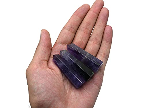 Image of Amazing Gemstone Set of 4 Lapis Lazuli, Tiger Eye, Amethyst, Rose Quartz Crystal Towers - Natural Healing Crystal Point Obelisk for Reiki Healing and Crystal Grid (2 Inch to 3 Inch)