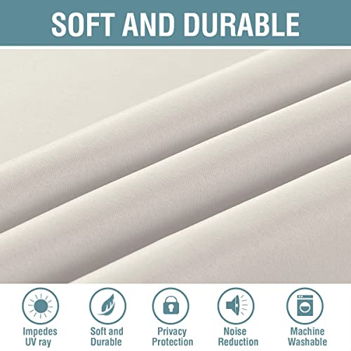 Image of H.VERSAILTEX Light Blocking Curtain for Living Room Thermal Insulated Window Treatment Panel /Drape for Dining Room, Elegant Soft Curtain for Bedroom Grommet Top One Panel (Ivory - 52x84 Inches)