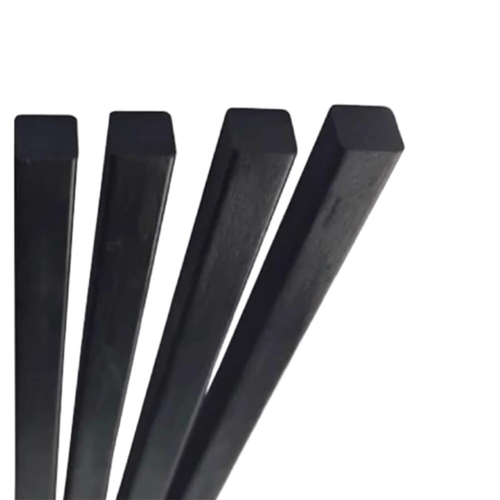 Asta di rinforzo quadrata solida in fibra di carbonio da 4 pezzi, asta di rinforzo lunga 500 mm, barra quadrata nera in fibra di carbonio 2 × 2 mm 3 × 3 mm 4 × 4 mm 5 × 5 mm(6x6x500mm)