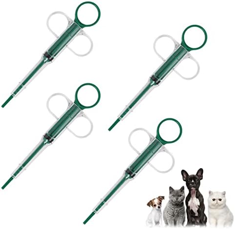 Pet Pill Shooter Dog Piller Gun Plunger Popper for Small Cat Dog Soft Tip Tablet Syringe Pusher Pill Gun Dispenser Pet Medicine Feeder Medical Feeding Tool for Cats, Dogs and Small Animals