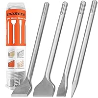BAUBECK Meißel Set für Beton & Mauerwerk - SDS Max - LONG LIFE [4tlg] - 280mm lang, angewinkelt und gerade - Max Meißel Max Meissel Meisel