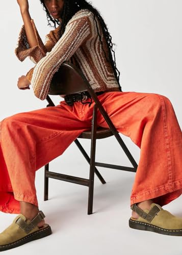 chouyatou Women's Boyfriend Denim Cargo Pants Y2K Baggy Wide Leg Casual Dressy Jeans Culottes4