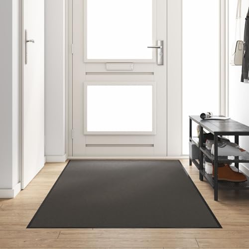 Brokky 4100722 Washable Doormat in Anthracite,120x300 cm Wooden Standing Side Cabinet Unit for Living Room Kitchen Hallway