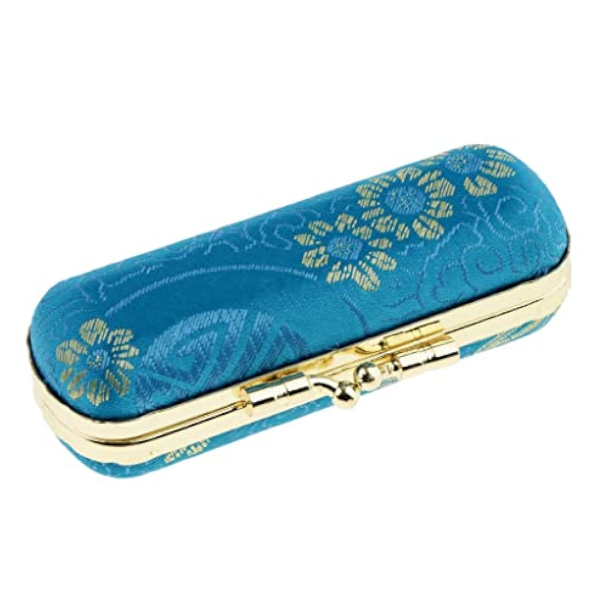 Brocade Lipstick Lip Gloss Case Storage Box with Mirror