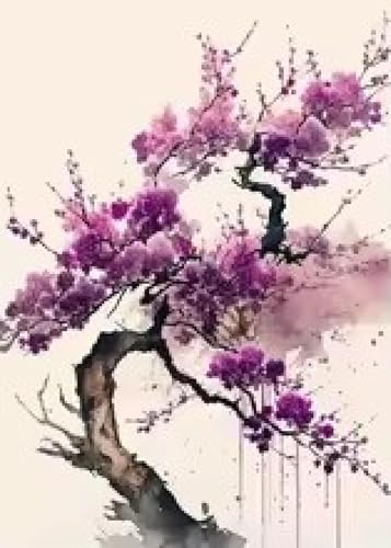 Affiche paysage de fleurs roses vintage 70x90 cm sans cadre pour salon