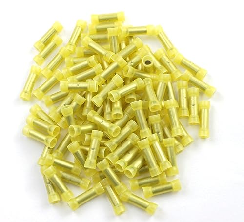 225FWY 1000 Pack 12-10 Gauge Wire Butt Connectors Yellow Nylon 12-10 AWG Crimping Terminals USA