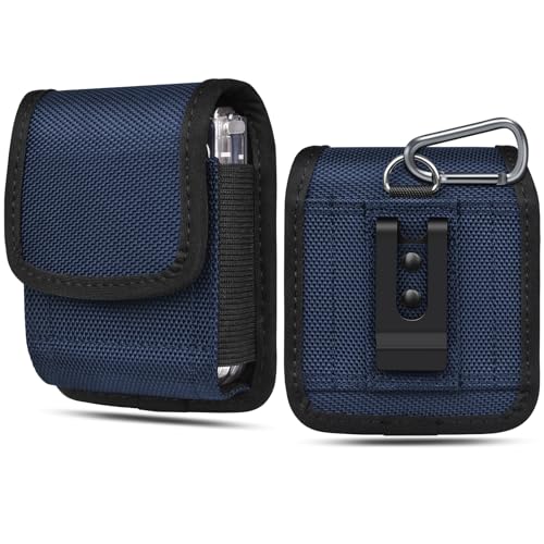 ykooe Holster Compatible with Samsung Galaxy Z Flip 6 5 4 3, Durable Nylon with Metal Belt Clip and Carabiner, Snug Fit, Sturdy Build, Reliable Everyday Protection, Blue