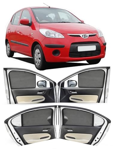 Image of Autofact Car Sunshades for Hyundai i10 Old (2007 to 2017), UV Protection, Useful Car Accessories, Custom fit Sun Shades for Side Windows, Set of 4