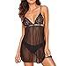 Produktbild Btruely Sexy Dessous Damen Damen Lace Babydoll Nachtwäsche Lingeries Reizwäsche Clubwear Dessous (L, Schwarz)