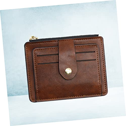 Multi Card Wallet for Women Durable PU Leather Zipper Buckle Clutch Brown for Credit Cards Ids Coins Cash present for Birthdays Special Occasions3