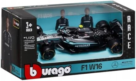 Bburago F1 Mercedes-AMG W16 2025#12 Antonelli 1:43 Scale Diecast Car with Authentic Details Mercedes F1 Replica Silver/Black Body Officially Licensed Product Recommended Age 3+ - 1
