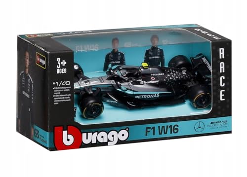 Bburago - F1 Mercedes-AMG W16 2025#12 Antonelli, 1:43 scale diecast car with Authentic details, replica F1 Mercedes, Silver/Black body, Official license, Recommended age 3+ years.