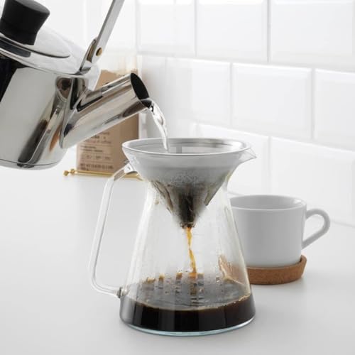 Image of Ikea HOGMODIG Coffee maker for drip coffee, clear glass /stainless steel, 0.6 l (1 qt)