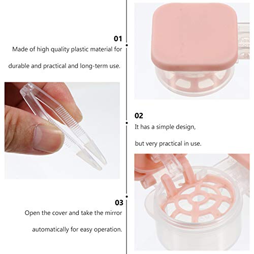 EXCEART Caixa de Lentes de Contato Portátil Caixa de Armazenamento de Lentes de Contato Caixa Automá