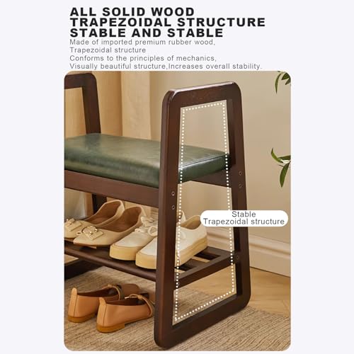 Banc Porte-Chaussures Moderne en Cuir Bois Meuble Rangement