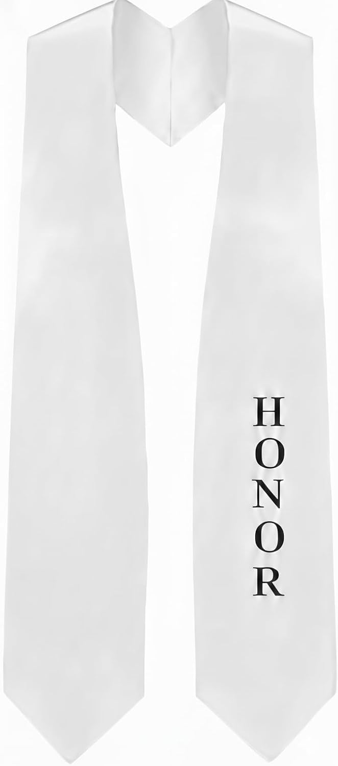CLERKMANS Valedictorian,Salutatorian&Honor Graduation Stole 2 Colors Length & Width Fits All BodyTypes Premium Quality Stoles