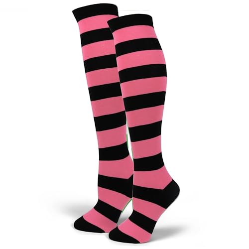 Image of PolyMedea Elite Quality Colorful Soft Cotton Women's Striped Knee High Socks