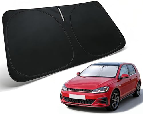 Image of Windshield Sun Shade for 2013-2018 Volkswagen Golf Mk7 Accessories | Front Window Sun Visor Protector & Heat Shield, 240T Sunshade Protection Blocks UV Rays Keep Your Car Cooler
