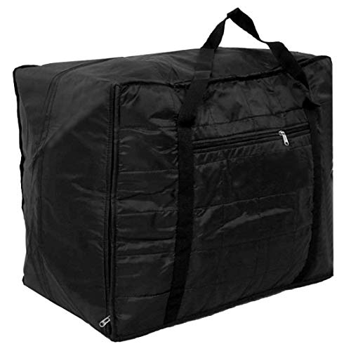 Image of Jumbo Attachi Bag in Soft Parachute Material, Blanket Cum Suitcase Bag (Black, Pack of 1)