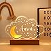 Wucidici Personalized Baby Name Night Light with Moon and Stars,Custom Kids Lamp with Name as Birthday Gift for Girls Boys,Decorative Bedroom Night Light for Toddler