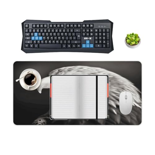 Eagle Black and White Desk Pad Large Office Desk Mat miniatura 4