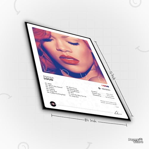 Image of Thepaper9store Pack of 8 - Rihanna Music Album Art Wall Posters (8.4 x 12 Inch) Adhesive Tape Included | Aesthetic Wall Decor for Bedroom, Living Room, Office