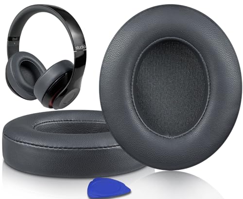 SoloWIT® Wymienne nauszniki ze skóry jagnięcej do Beats Studio 2 i Studio 3 przewodowych i bezprzewodowych słuchawek, nauszniki z pianką izolującą hałas, dodatkowa grubość