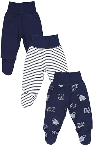 TupTam Pumphose Baby Jungen mit Fuß 3er Pack – Weiche Baby Hose aus...