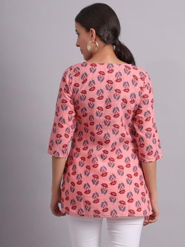 Image of PATLANI Women's Cotton Printed Short Fullstitched Kurti /Kurtas.