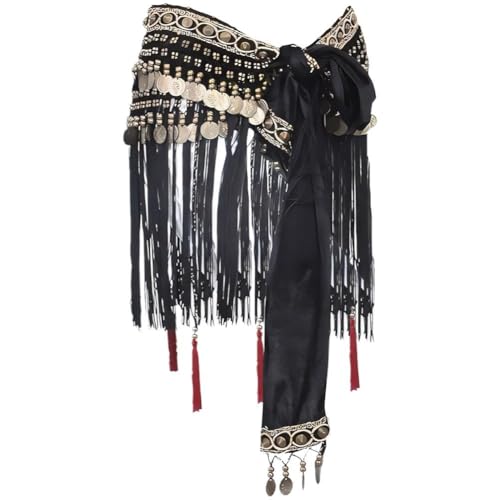 Ceinture de conception tribale pour danse orientale et écharpe de hanche douce à franges - 2