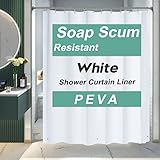 AmazerBath Shower Curtain Liner, 72x72 Plastic White Shower Curtain Liner, Cute Waterproof PEVA Shower Curtains, Lightweight Shower Curtains for Bathroom with Magnets and 12 Rustproof Grommet Holes