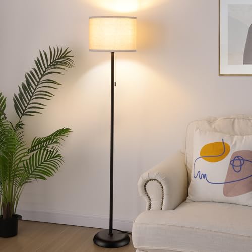 FOLKSMATE Floor Lamp for Living Room, LED Modern Simple Standing Lamps, Tall Lamp for Bedroom, Kid, Office, Reading Room Black Pole Light Without Bulb - Image 4
