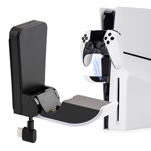 NiTHO Mini Cargador para PS5 y PS5 Edge Mando, Soporte Cargador Plegable Compatible con PlayStation 5 Slim, Base de Carga para Consola PS5 Slim (2023)